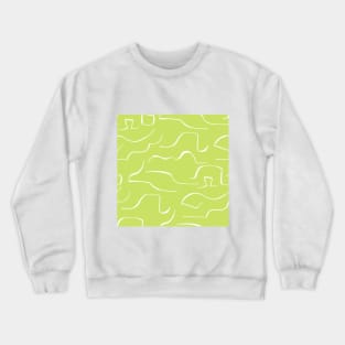 Yellow green color wavey pattern Crewneck Sweatshirt